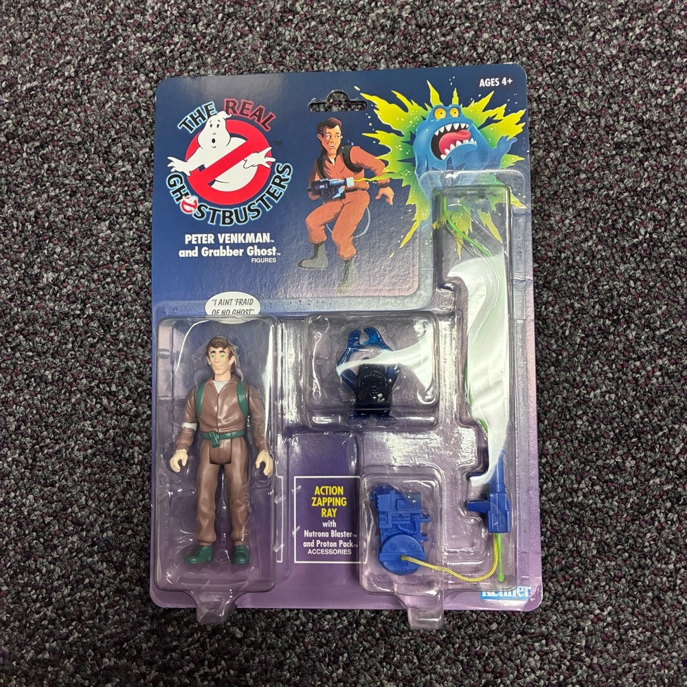 The Real Ghostbusters Peter Venkman and Grabber Ghost Action Figures NIB